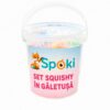Ambalajul setului Jumbo, găletușă SpOki închisă cu capac transparent și figurine squishy vizibile înăuntru