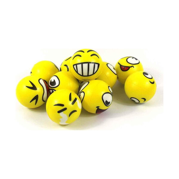 set-jumbo-de-mingi-antistres-cu-emoticoane-continut-2 Set Jumbo de mingi antistres cu emoticoane, grămadă de mingi galbene cu emoticoane, pe fundal alb