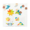 Set Montessori cu 4 puzzle-uri din lemn, o stea asamblată din piese de lemn colorate