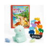 Set Montessori Dino la Mare, fără cutia exterioară: Magic Water Book, lampa dinozaur mentă