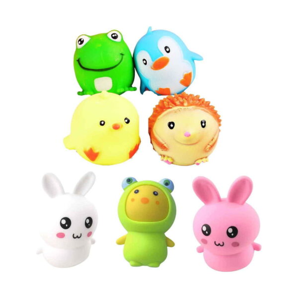 set-pentru-copii-cu-7-jucarii-squishy-in-forma-de-animalute-continut Set pentru copii cu 7 jucării squishy în formă de animăluțe, cele șapte jucării squishy: broscuță verde, pinguin albastru