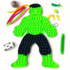set-pop-it-jumbo-hulk-continut Set Pop It Jumbo Hulk, figurină Pop It mare, verde, în formă de personaj musculos cu pantaloni negri