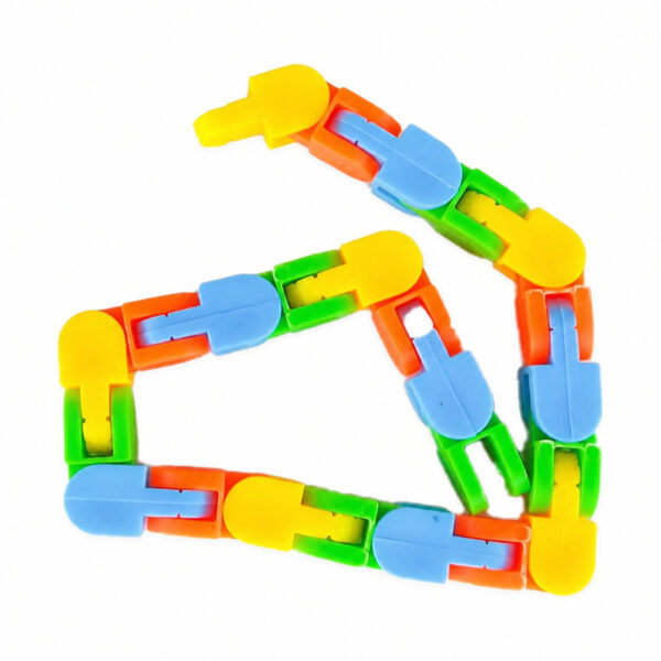 set-pop-it-spider-man-detaliu-4 Set Pop It Spider-Man, șarpe-puzzle din segmente dreptunghiulare articulate, în galben, portocaliu, albastru și verde