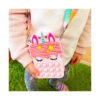 Set Pop It unicorn cu geantă și accesorii, copil care poartă pe umăr geanta Pop It unicorn roz, cu coamă roz, corn mentă