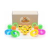 set-senzorial-licurici-cu-16-jucarii-luminoase-continut Set senzorial Licurici cu 16 jucării luminoase, cutie Spoki cu patru tuburi îndoite în inele, albastru, verde, galben și roz