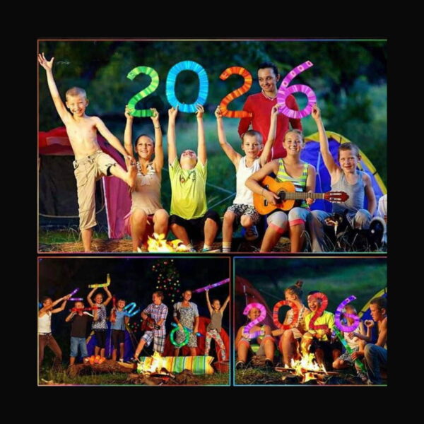 set-senzorial-licurici-cu-16-jucarii-luminoase-utilizare-2 Set senzorial Licurici cu 16 jucării luminoase, montaj cu tineri care formează cifrele 2026 din tuburi luminoase și cu scene