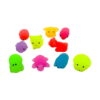 set-squishies-luminoase-jucarii-antistres-continut-4 Set squishies luminoase, zece figurine mici în culori neon, aranjate compact pe fundal alb