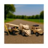 set-steam-concurenti-in-misiune-3-in-1-continut Set STEAM Concurenți în misiune, cele trei modele din lemn pe asfalt: biplanul, buggy-ul și jeepul de teren