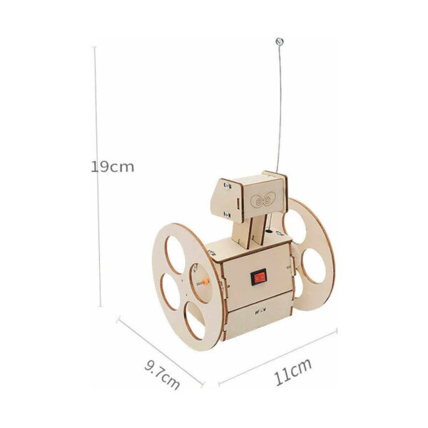 set-stem-3-in-1-exploratorul-dimensiuni Set STEM 3 în 1 Exploratorul, robotul din lemn cu antenă, cotat 19 cm, 11 cm și 9,7 cm