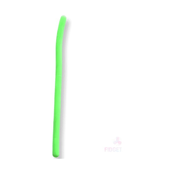 Șnur extensibil Fidget, un singur șnur extensibil verde neon, ondulat, pe fundal alb