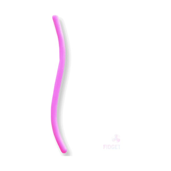 Șnur extensibil Fidget, un singur șnur extensibil ciclam, ondulat, pe fundal alb