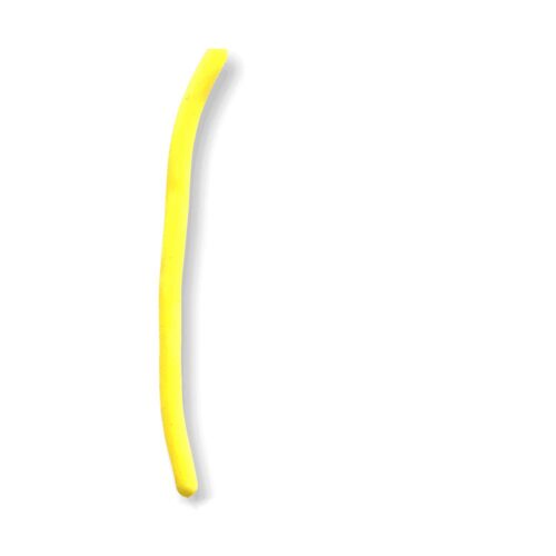 Șnur extensibil Fidget, un singur șnur extensibil galben, ondulat, pe fundal alb