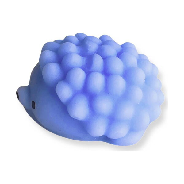 squishy-arici-3 Squishy arici, ariciul squishy albastru văzut din lateral-spate, cu țepii proeminenți