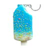 Squishy înghețată Fericire marină, breloc squishy înghețată albastră cu bilute colorate, băț alb și inel de chei